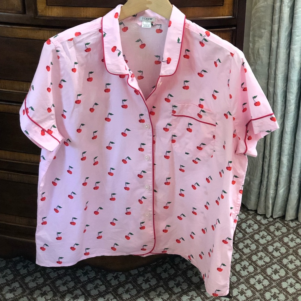 J.CREW CHERRY PAJAMA TOP XXL *BRAND NEW* 🍒